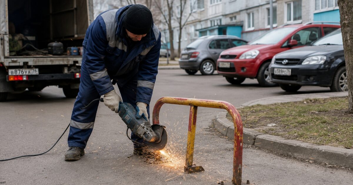 🚧 «Мое место!» больше не работает: в Ярославле начали убирать самовольные парковочные барьеры