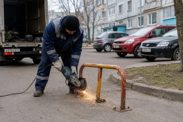🚧 «Мое место!» больше не работает: в Ярославле начали убирать самовольные парковочные барьеры